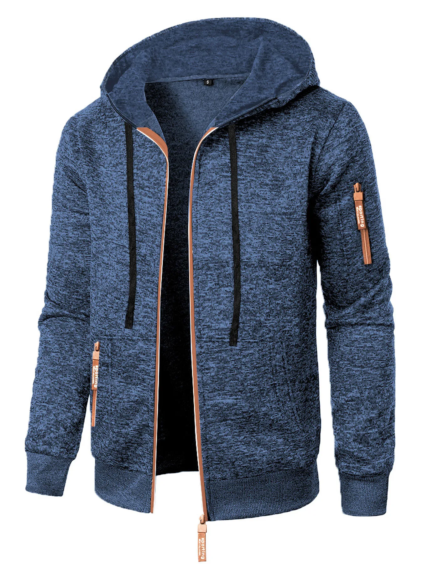 Men's Hoodies Autumn Winter Solid Zip Up Hoodie Men Sweatshirts Cardigans Long Sleeve Hooded Sweatshirt Men Hoody Outerwear