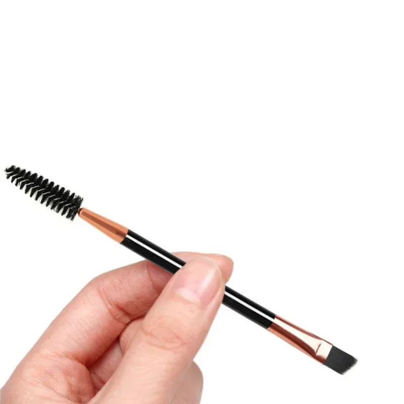 Eyebrow Eyeliner Brush Spoolie Brush and Angled Brow Brush Eyelash Brush Professional Double Head Eyes Makeup Tools 1PCS