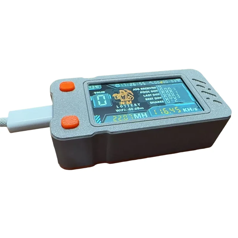 

GW-2PCS Upgraded Nerdminer Miner 117KH/S Mini BTC Solo Lottery Mining Miner With Color Screen Bitcoin BTC Miner Nerd Miner