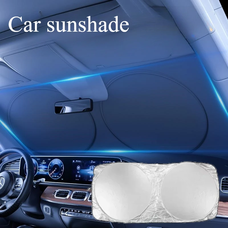 

Car sun shield Front windshield sun shield New folding double ring sun shield car front gear sun shield general purpose