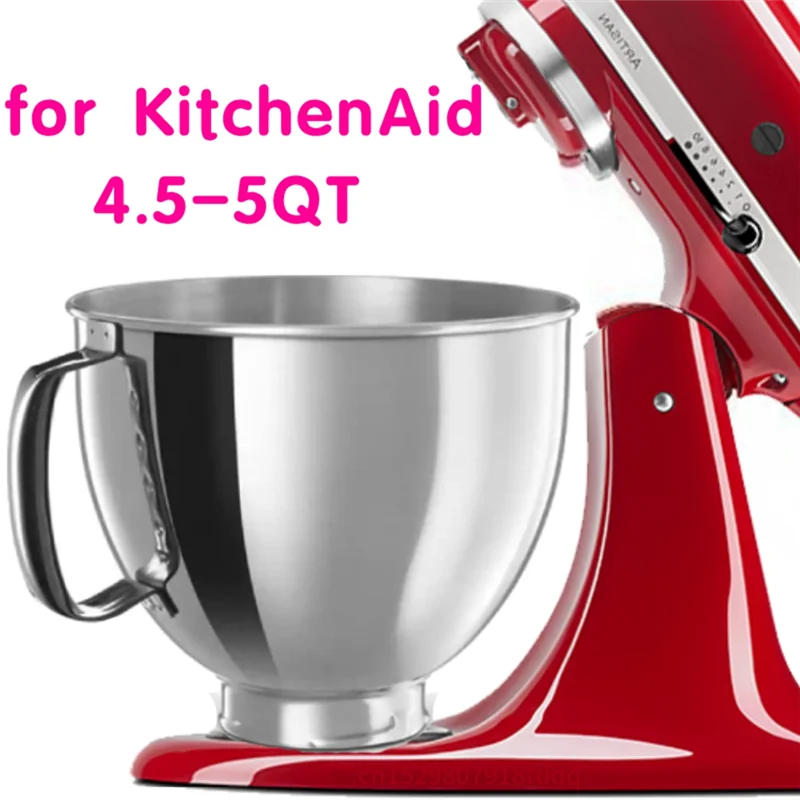 For Kitchenaid Classic&Artisan Series 4.5QT/5QT Mixer 304 Bowl Stainless Steel Mixer Bowl Dishwasher Safe