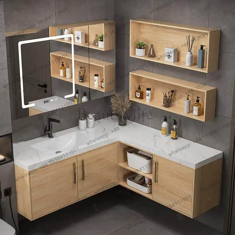 2025L type bathroom cabinet corner washstand triangular wash basin