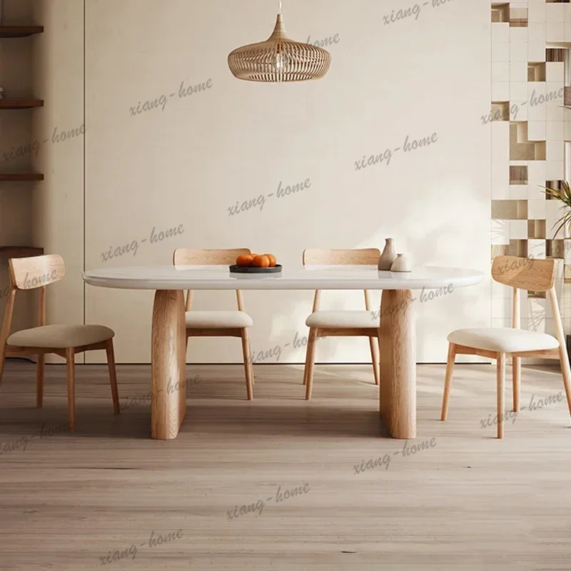 LD Nordic Rock Plate Dining Table Japanese Cream Style Solid Wood   Modern Simplicity Home Furniture Tavolo Pranzo