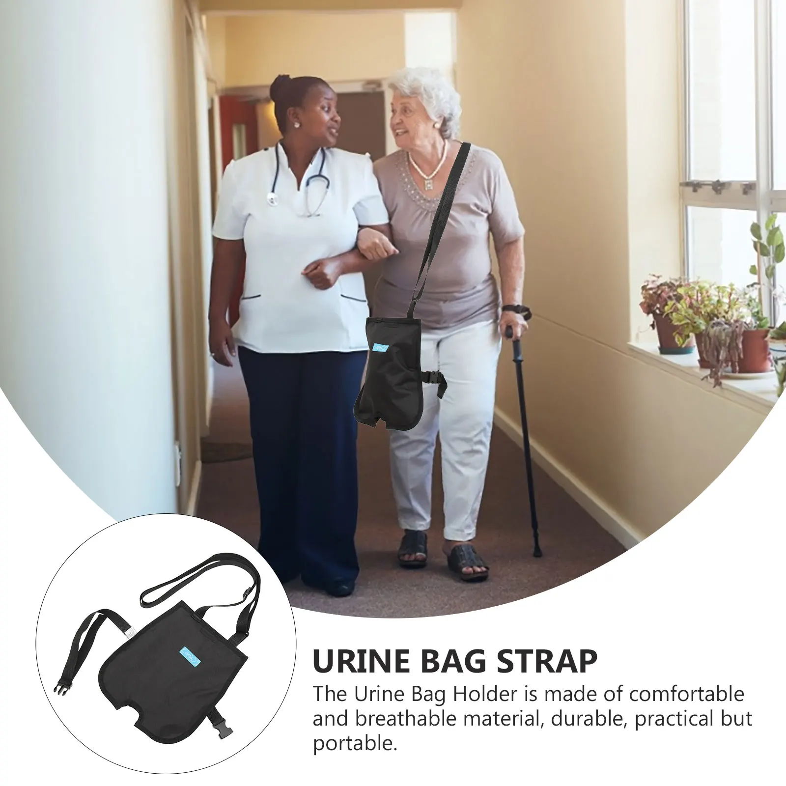 

Urine Bag Holder Breathable Portable Large Capacity Nursing Drainage Device For Elderly Patient Travel Outdoor Use