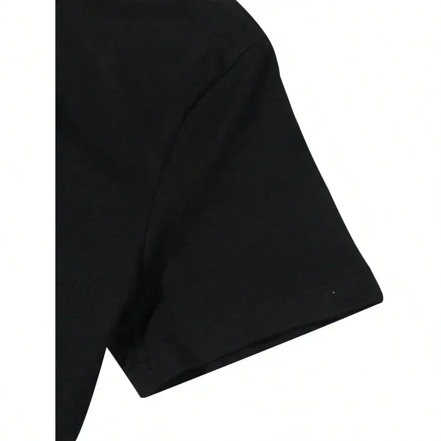 T-shirt Hunter en coton pour hommes – T-shirt en coton noir doux avec graphiques et fantômes de dessins animés "Real Girls Go Hunting" -