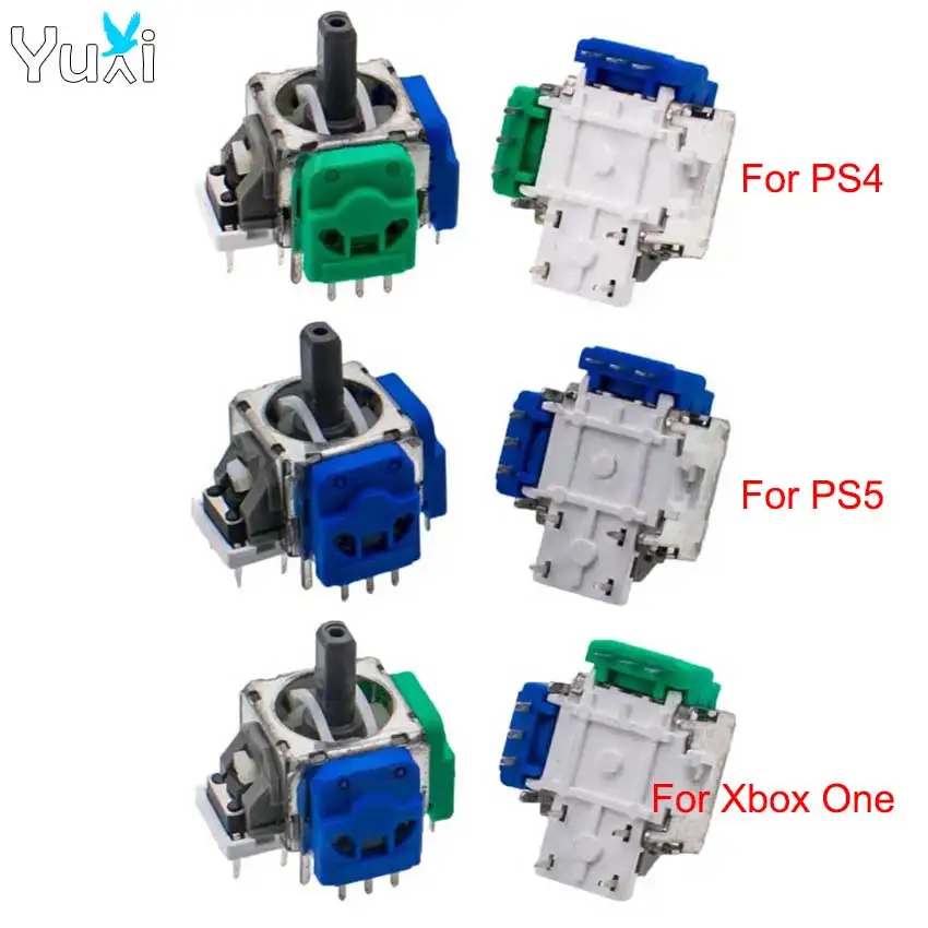 YuXi 2pcs Hall Effect Joystick For PS4 PS5 for Xbox One Series Elite 2 3D Analog Thumbstick Sensor Module Potentiometer