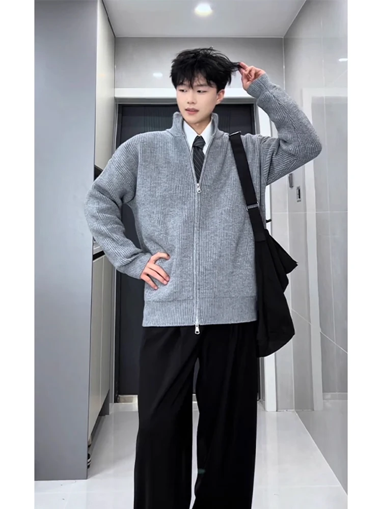 

Cleanfit Zipper Casual Knitwear Men's Sle Autumn High Faion Cool Haome Stand Collar Sweater Long Sve Regular Fit