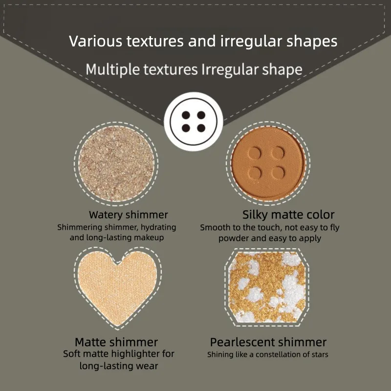 Palette di ombretti a 15 colori, ombretto opaco, perlescente, fine, scintillante, non sconfiante, fard snellente