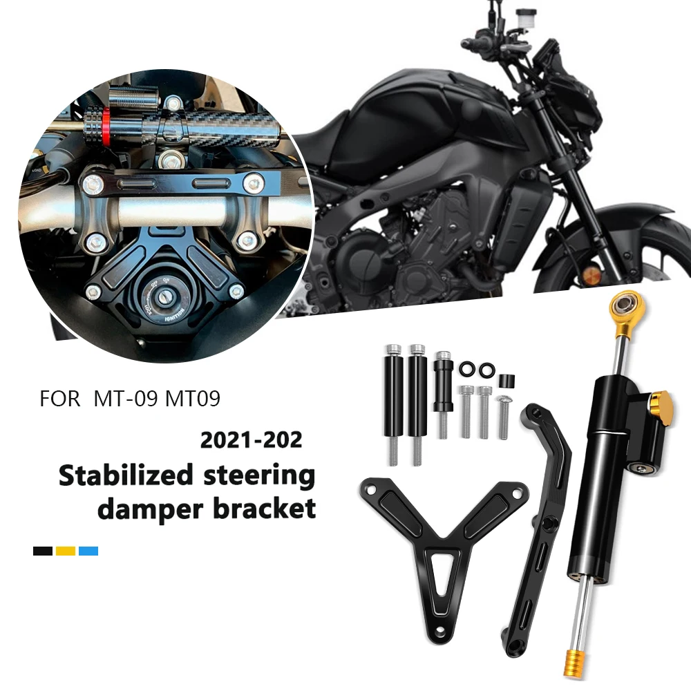 

Motorcycle stabilizer steering damper bracket kit adjustable damper stabilizer for mt09 MT-09 MT09 2021-2024 Accessories