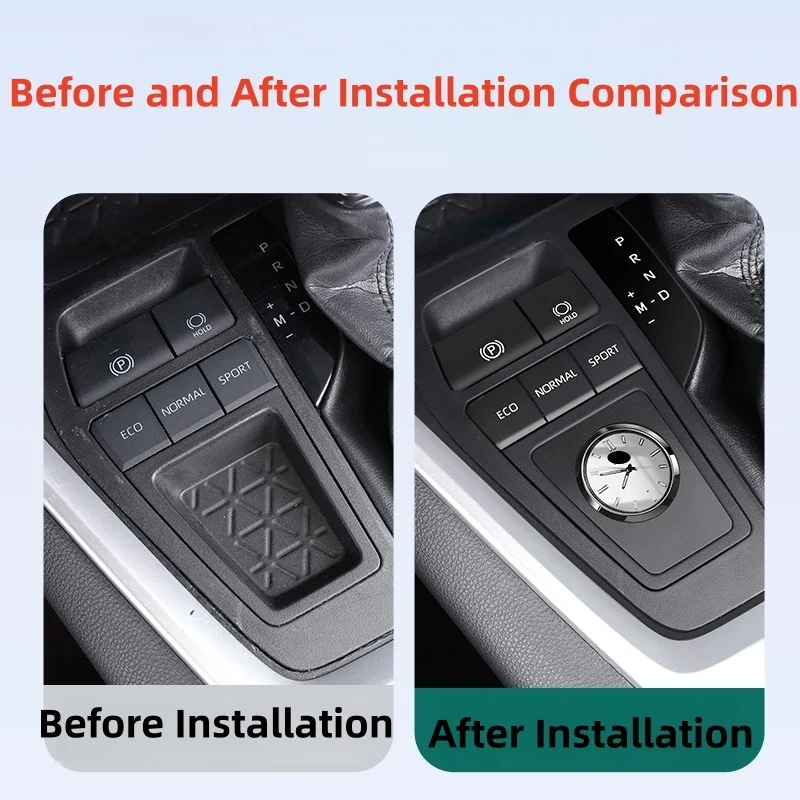Car Dashboard Stick-On Luminous Digital Clocks Auto Vehicle Air Outlet Mini Watches For Toyota RV4 WILDLANDER 2024-2025