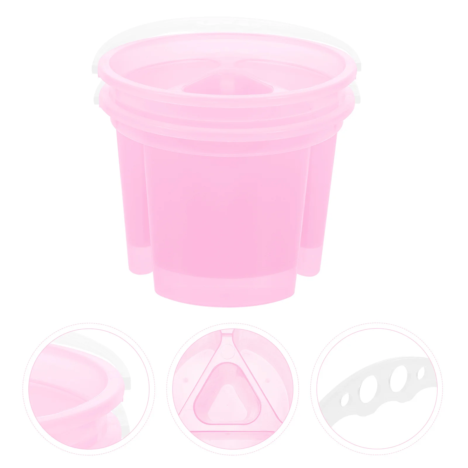 

2Pcs Brush Washing Containers Plastic Artist Basins for Painting Tools Kids Painters Portable Handle Mix Colors Clean Brushes