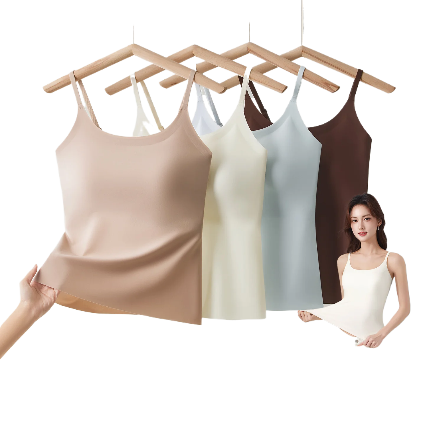 Ice Silk Sling Vest Women's Underwear Chest Pad One-piece Adjustable Large-size Beautiful Back Backing Top Sleepwear Pajamas