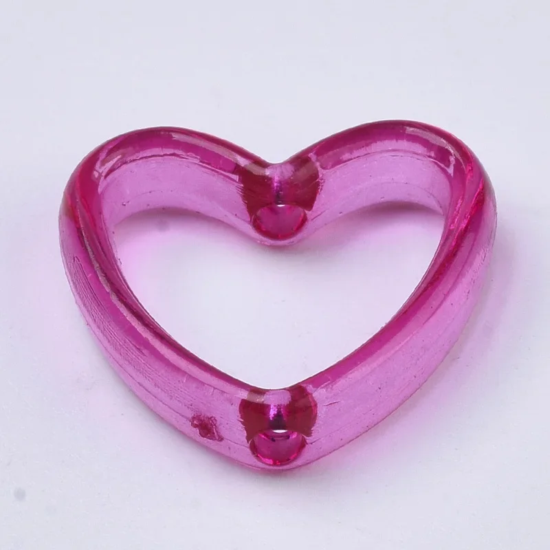 50~200pcs Transparent Acrylic Bead Frames Dyed Heart Mixed Color fashion jewellery 15x16.5x4mm Hole: 1.6mm