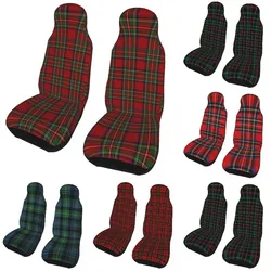 Royal Stewart Tartan Clan Car Seat Covers Universal for Cars Trucks SUV or Van Geometric Gingham Bucket Seats Protector Covers