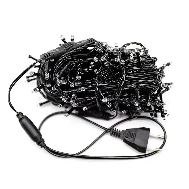 LED الخط الأسود ضوء اللون وامض السماء المرصعة بالنجوم مصباح مقاوم للماء سلسلة شجرة الشارع مهرجان الإضاءة الزخرفية