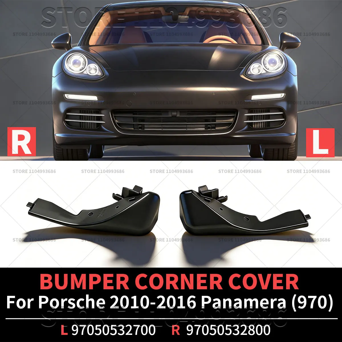 

For Porsche 2010 2011 2012 2013 2014 2015 2016 Panamera 4 GTS 4S Turbo (970) BUMPER CORNER COVER OEM 97050532700 97050532800