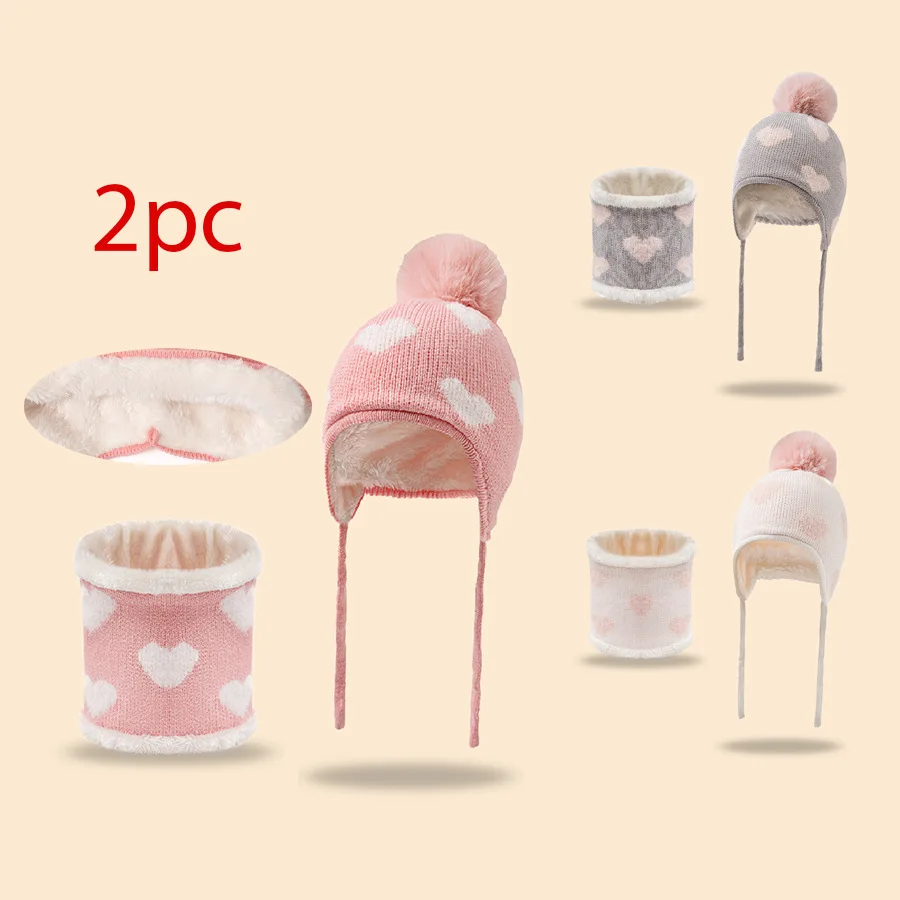 

2шт. Детские шерстяные шапки на осень и зиму, зимние вязаные шапки для мальчиков и девочек, холодные шапки для девочек, толстые шапки-иглы.