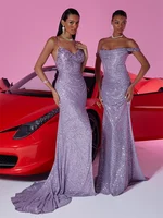 Vestido de noche de lentejuelas burdeos con escote en V profundo de lujo, vestido largo de fiesta de boda para invitados, vestidos largos de cóctel de graduación de sirena