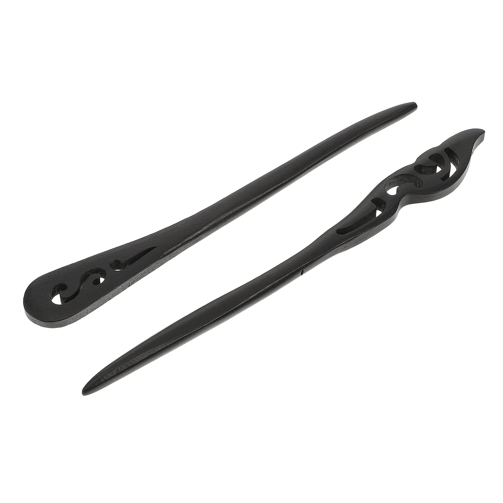 

2pcs Retro Wood Hairpin For Women Girls Black Imitated Ebony Hairpin Chinese Style Stick Elegant Wooden Headdress Hair Ornament