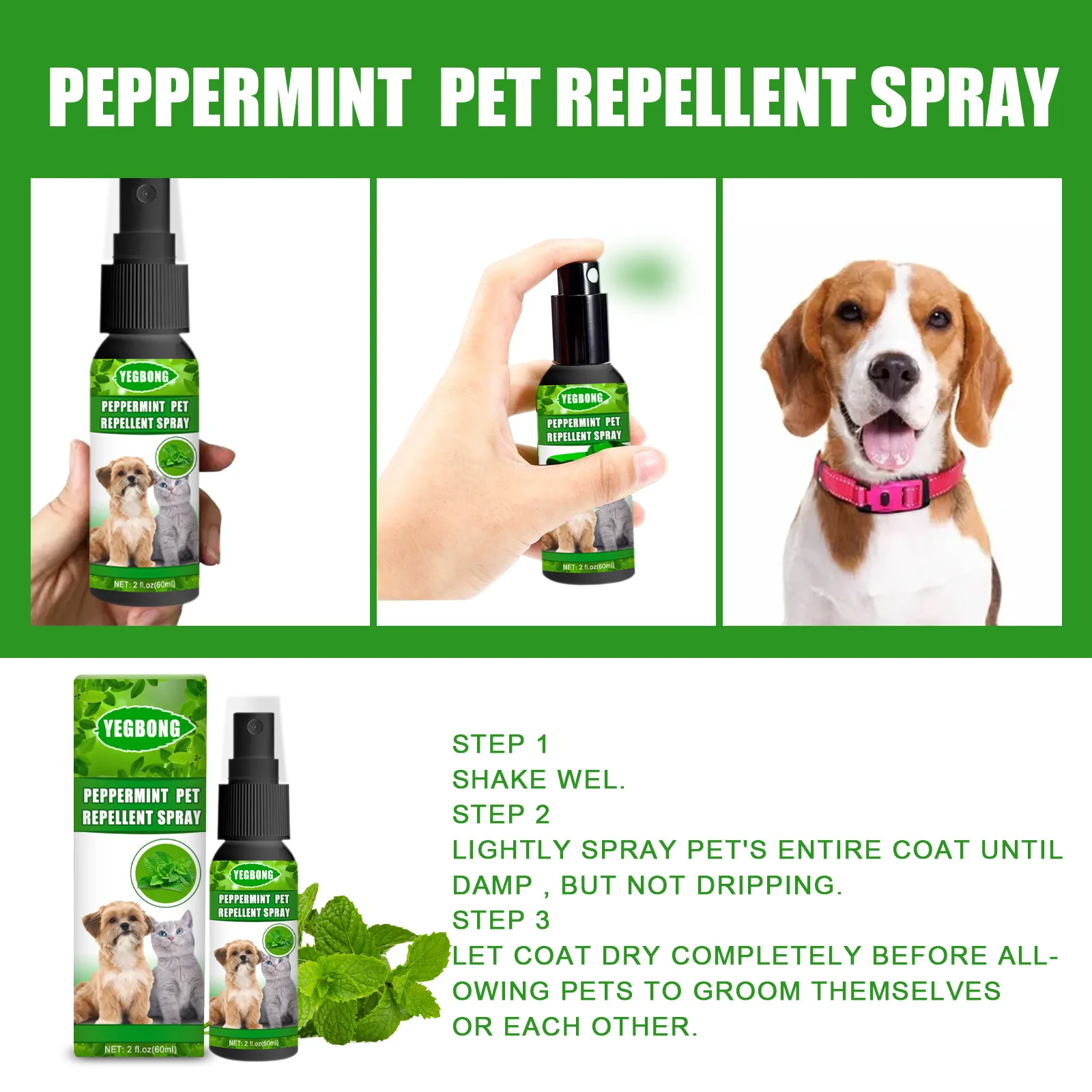 Gotas antipuelas para mascotas efectivas de 60 ml para un alivio duradero de pulgas, trucos, piojos, ácaros y tiña en perros y gatos