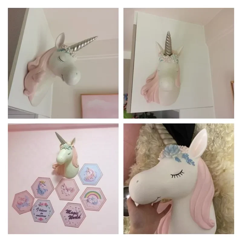 Nordic Personality Unicorn Cute Cartoon Creative Children Room Decor Bedside Lamp Simple Staircase Corridor Study Wall Lamp