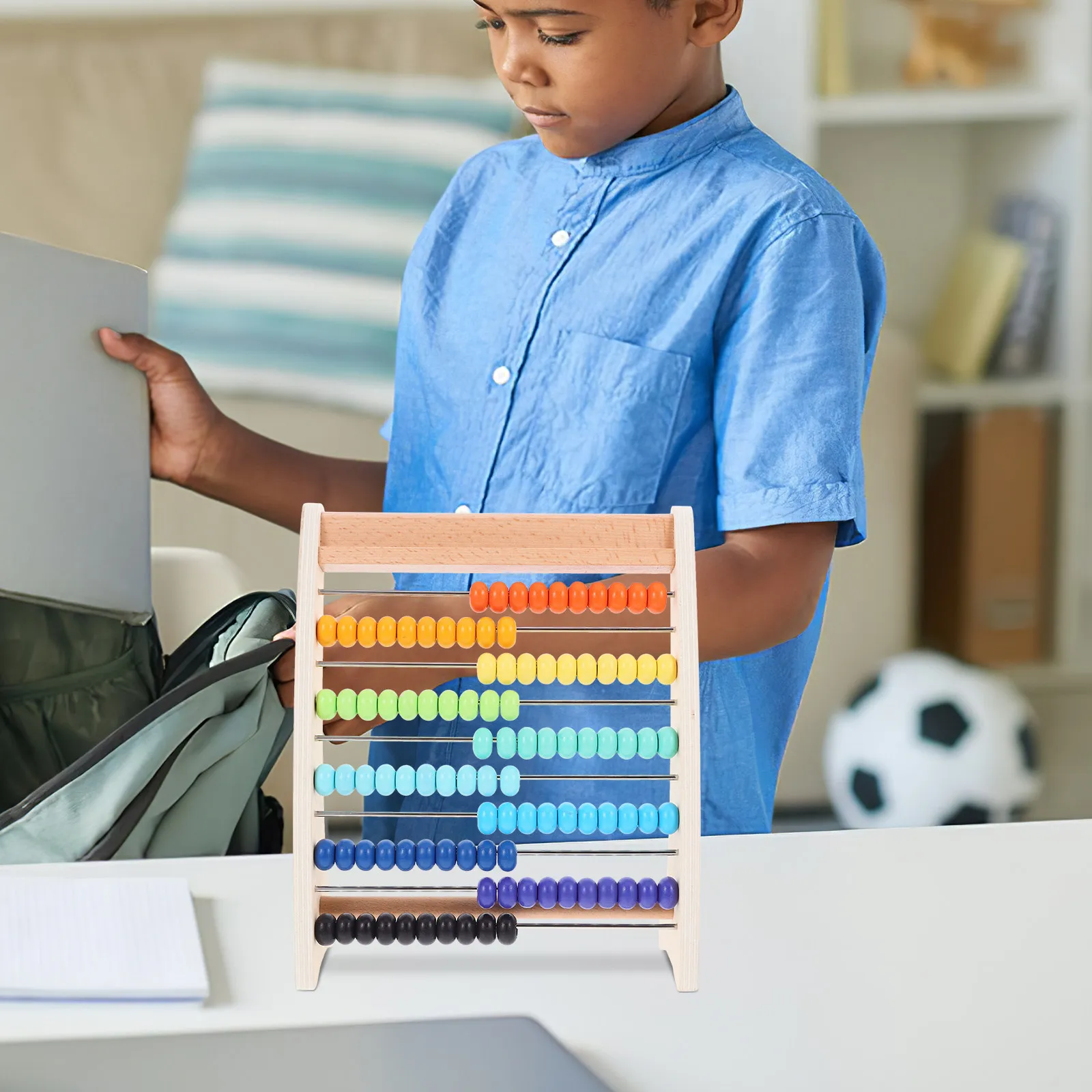 

1Set Kids Educational Calculation Abacus Wooden Arithmetic Learning Beads Math Cognition Tool for Brain Development