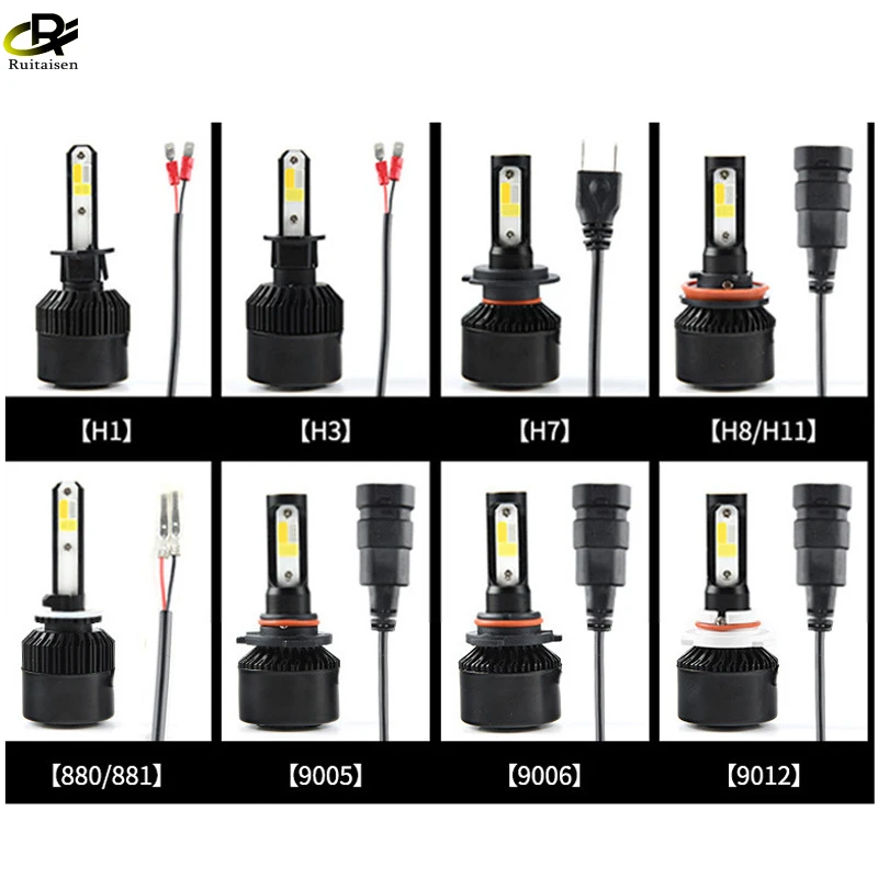 1 Pair 4 Colors H4 H7 H11 LED Headlight Bulb Flash Fog Lamps Auto H7 H4 H1 H3 H8 H11 9005 HB3 9006 LED Lights for Car Vehiculos