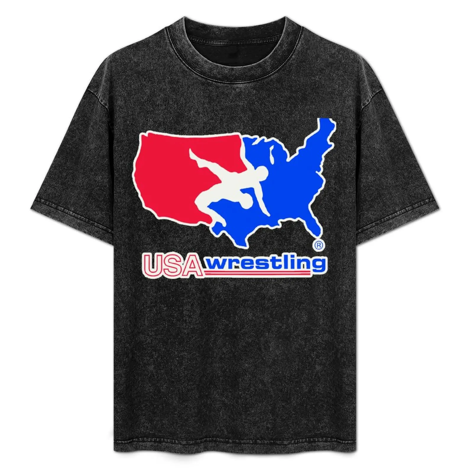 

Red Blue USA Wrestling Logo T-Shirt cute clothes boys animal print quick-drying boys whites clothing for men