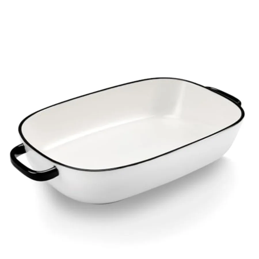 

4.5 Quart Ceramic Baking DishServing Bakeware for Casserole Lasagna Gratin Broiling Roasting and Baking.Large Deep 14x10x3.11 i