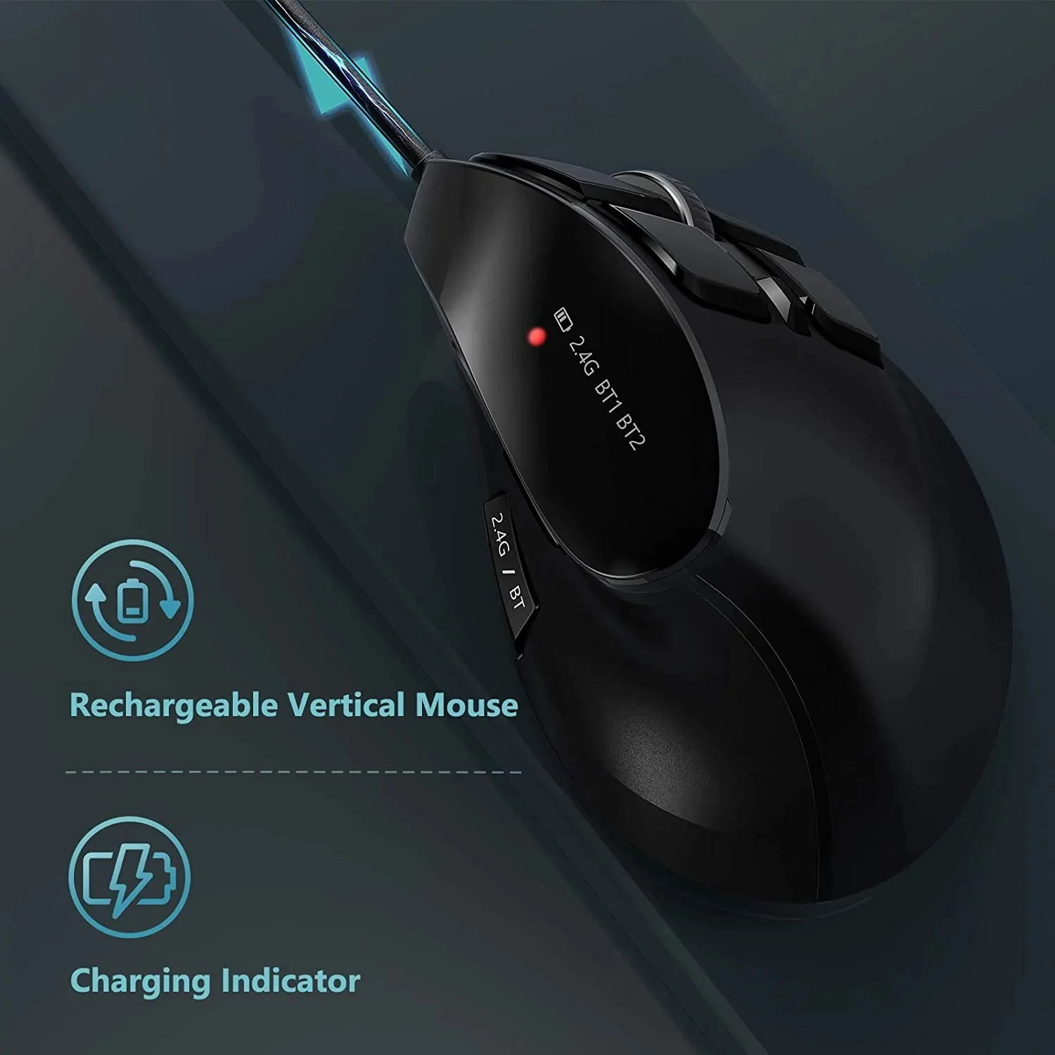 Ratón Vertical Inalámbrico Bluetooth Seenda – Ergonómico Recargable - imagen 4