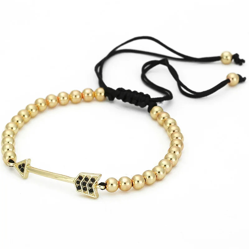 

Европейский американский стиль, новый четырехцветный медный браслет из бисера, черный циркон, тканый браслет с кисточками, унисекс, праздничный подарок