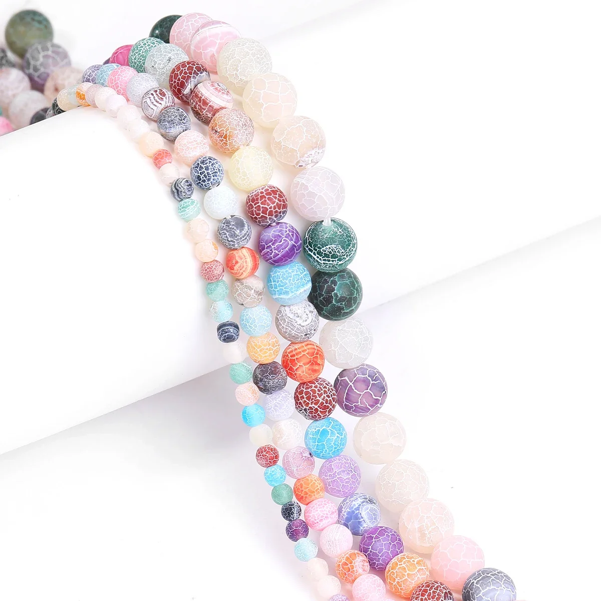 الملونة نجا العقيق الخرز متصدع الأوردة العقيق لصنع المجوهرات عقد دي اي واي سوار القرط حجر الخرز