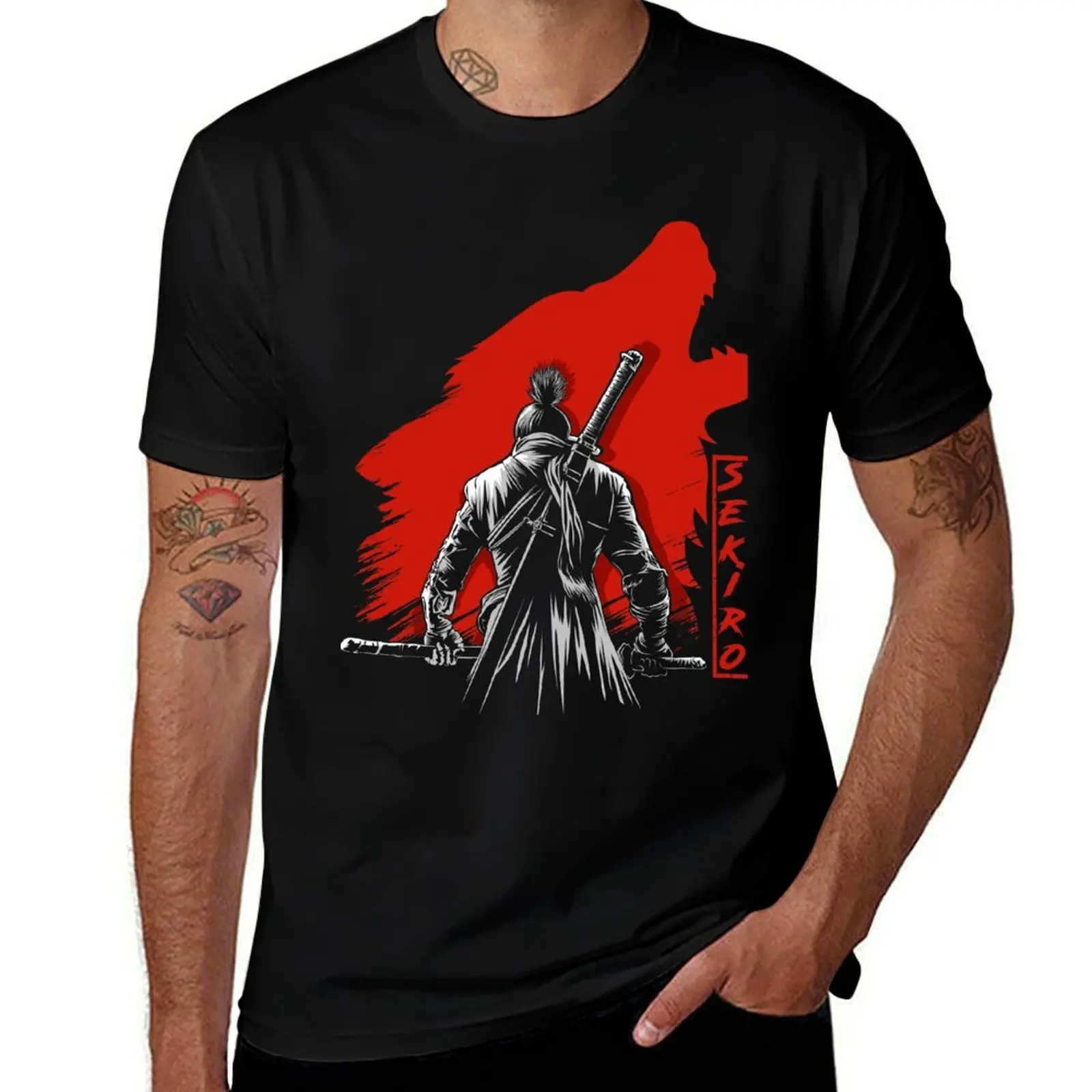The One-armed Wolf T-Shirt Gym Exercise Short Sleeve T-Shirt
