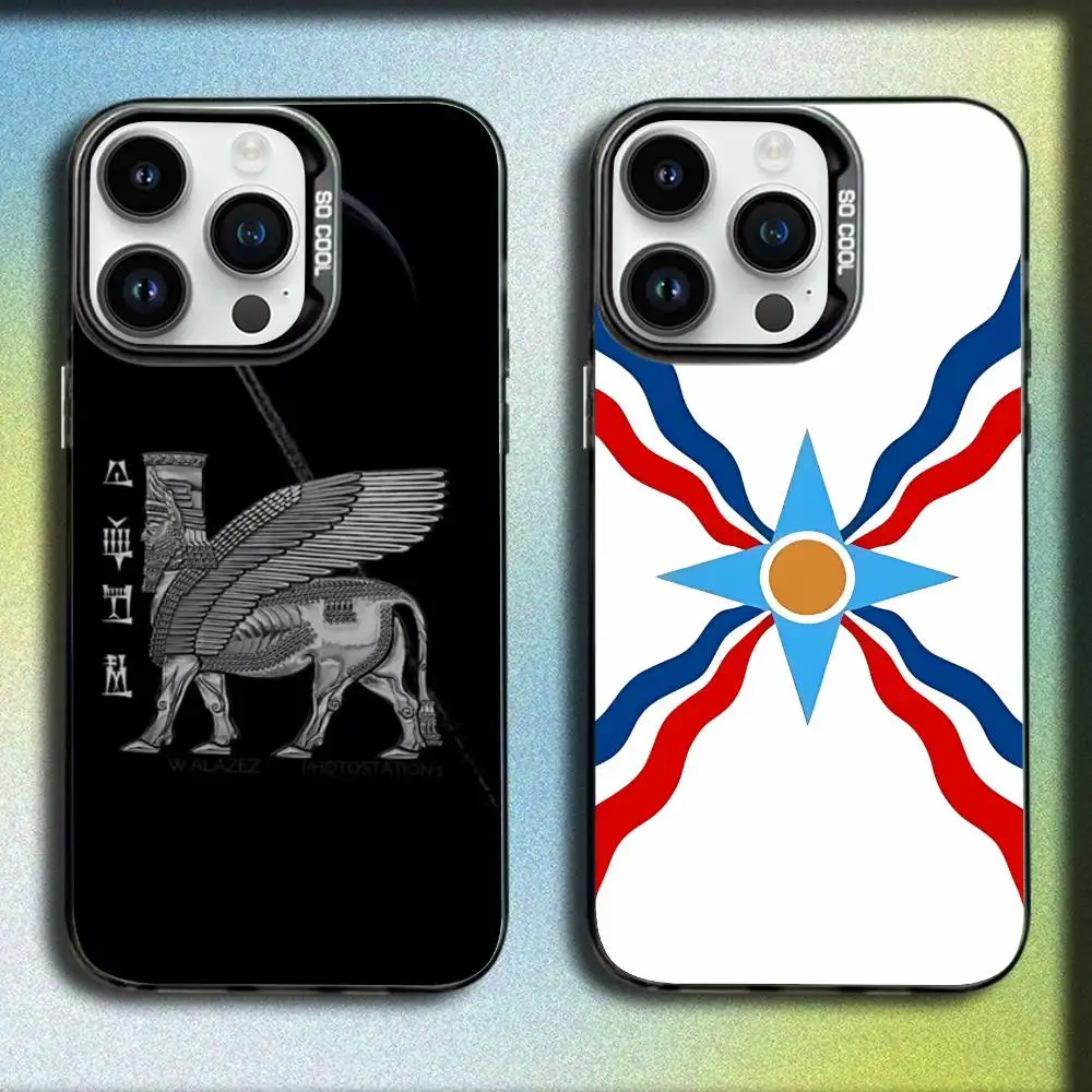 

A-Assyrian Flag Phone Case For iPhone 17,16,15,14,13,12,11,Pro,Max,Plus,E,SE4,Air,Mini Black IMD Box