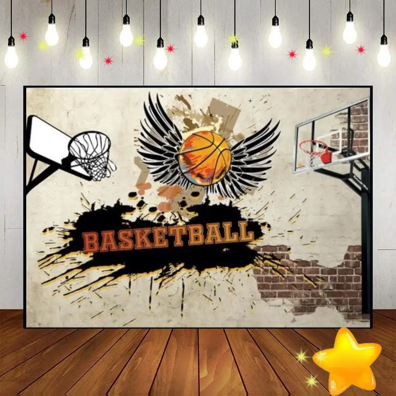 

Basketball Create Corner Just You Background Photography Backdrops Competition Kids Photo Bring Energy and Fun to Your Room Star