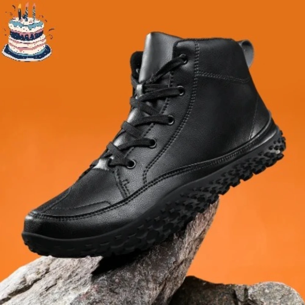 

HOBIBEAR Mid Top Barefoot Shoes: Мужские и женские ботинки с широким носком, уличные нескользящие ботинки из искусственной кожи