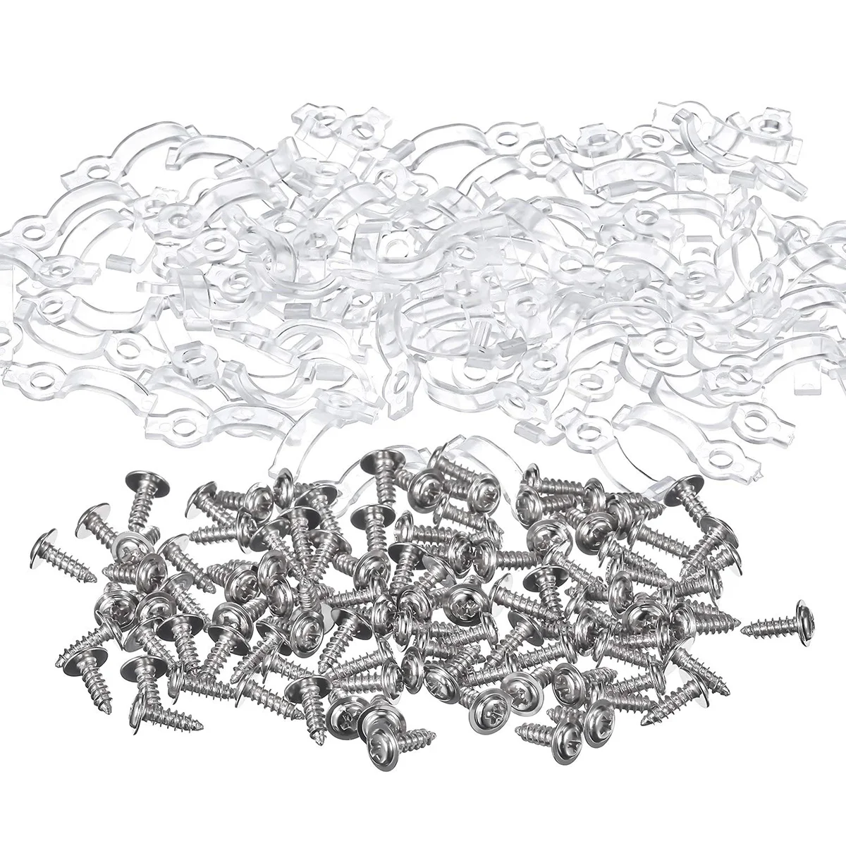 100 Pcs Strip Lights One-Side Fixing Clips Bar Mounting Bracket Attachment Brackets