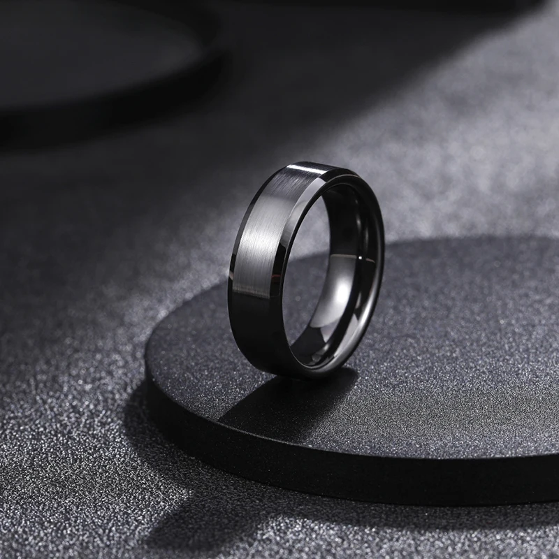Kolmnsta 4/6/8mm Black Ceramic Ring Anti-Allergy Men Brushed Couple Wedding Band Engagement Rings For Women Size 4-15 Anel