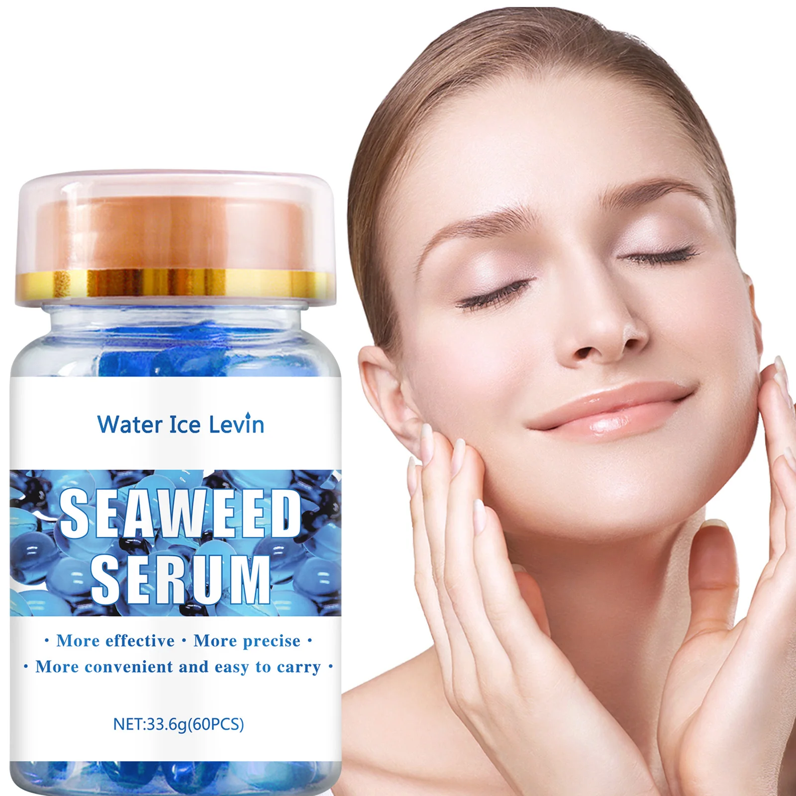 60Pcs seaweed Face Care Capsules Serum Spot Acne Wrinkle Remover Firming Whitening Hyaluronic Acid Essence Skin Care New style