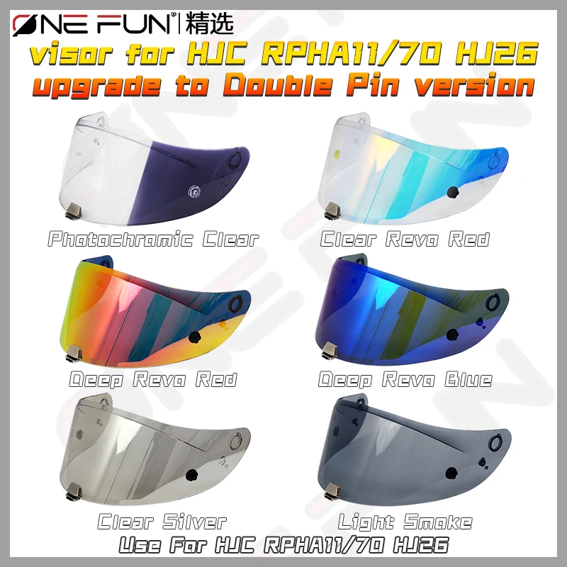 

For HJC RPHA 11 70 Helmet Visor HJ-26 Upgraded Double Pin Photochromic Lens UV Protection Day Night Use Motorcycle Shield