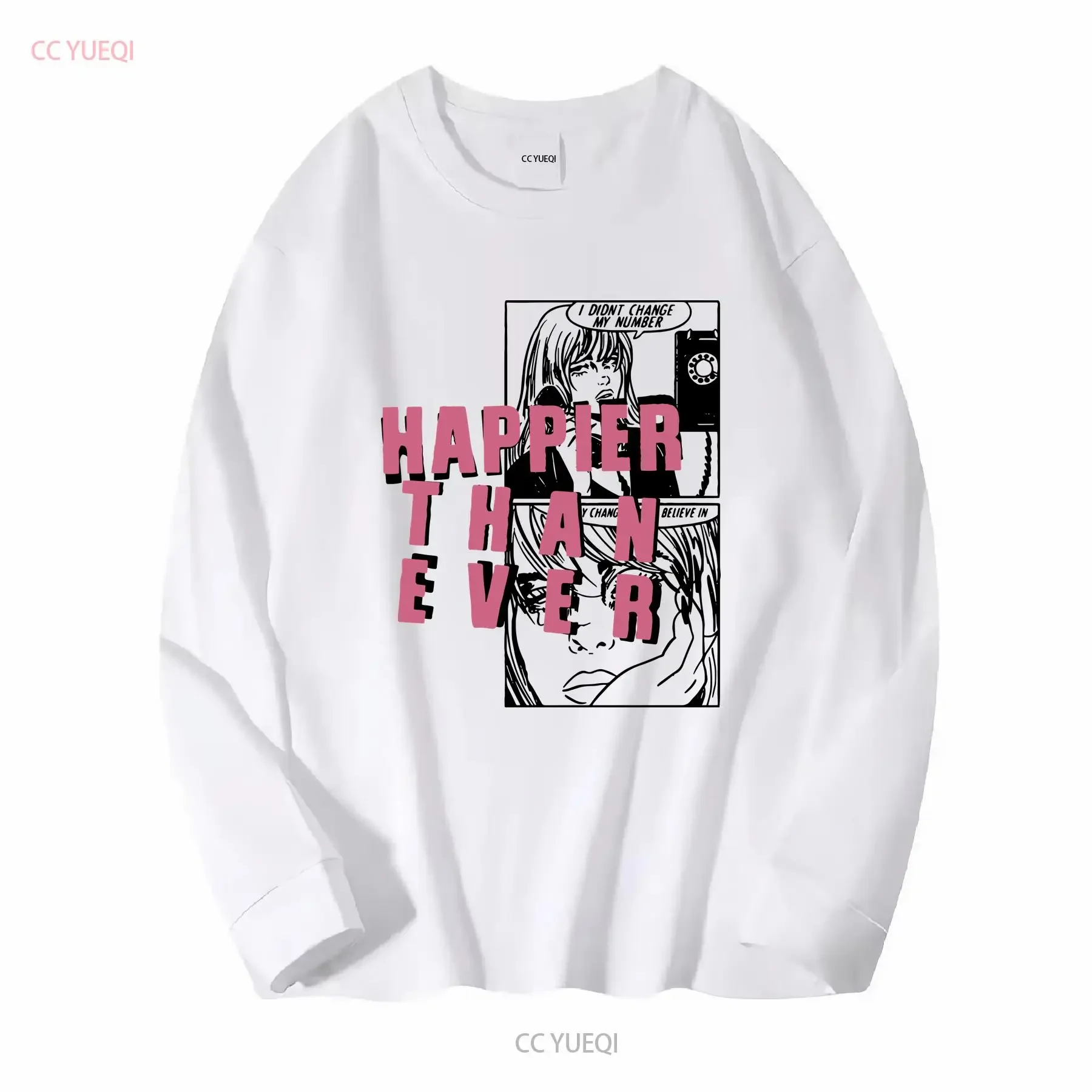 سعيد من أي وقت مضى لم أكن تغيير رقمي بيلي الجمالية مستوحاة تي شيرت طويل أو قصير الأكمام خمر غسلها لينة الموضة