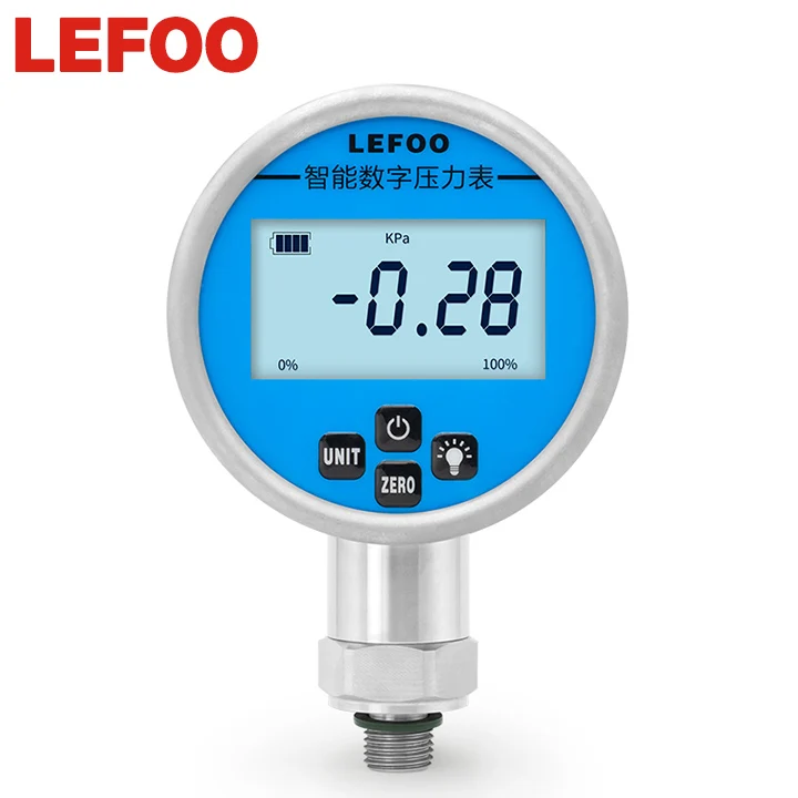LEFOO Battery Powered Portable LCD Digital Display Precision Water Oxygen Pressure Gauge