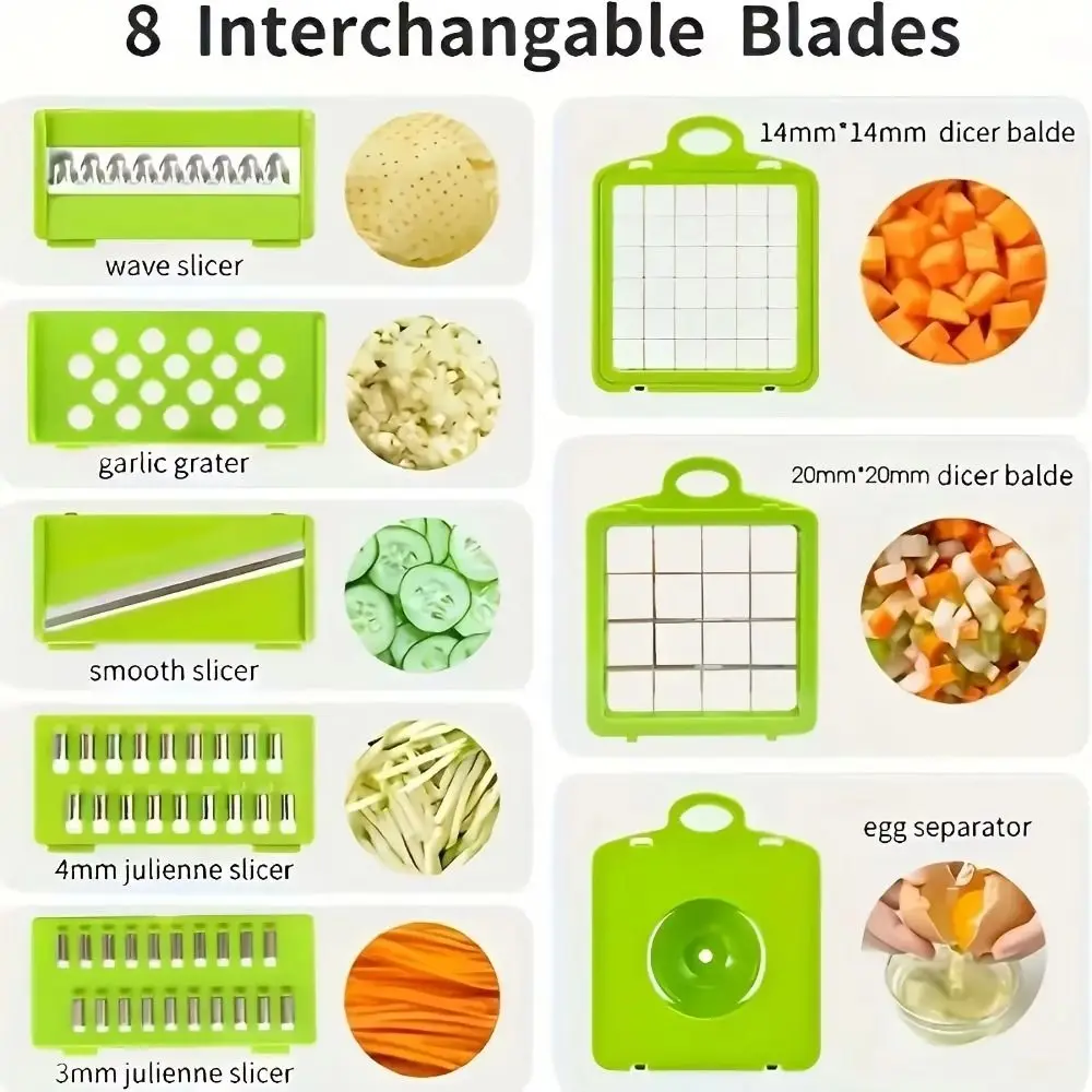 

Кухонная овощерезка с функцией 16 в 1, терка для моркови, компактная овощерезка, картофелечистка, портативная овощерезка