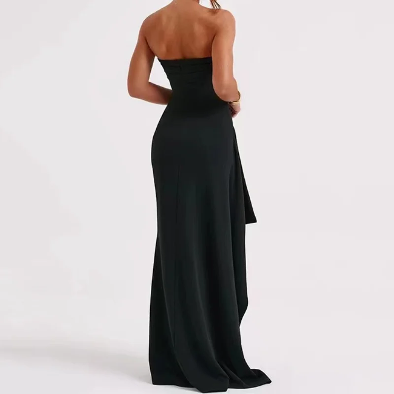 فستان نسائي مفتوح من الجانب عاري الظهر ، فساتين بكتف واحد بدون حمالة ، تنورة طويلة ، ملابس حفلات ، ملاصق للجسم مثير ضيق طويل ، موضة الاتجاهات