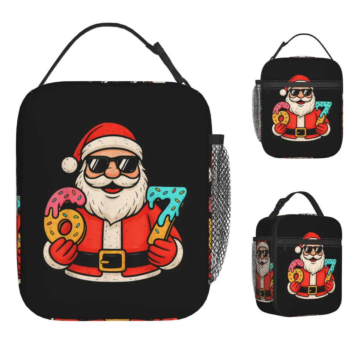 

Забавная сумка-холодильник для обеда с изображением Санты 67 и мороженым для девочек, с графическим дизайном, для пикника на открытом воздухе