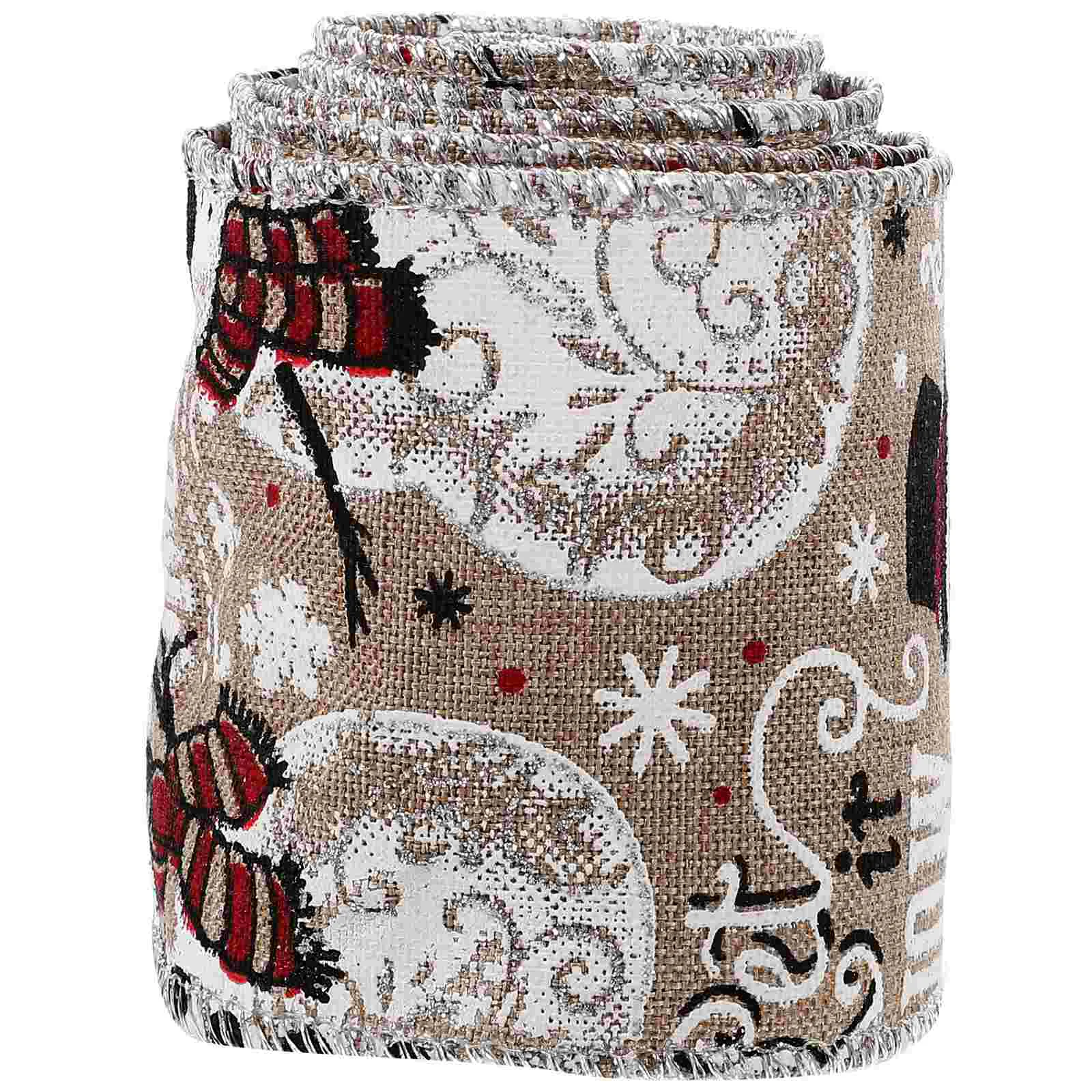 Pita hadiah untuk stoking Stuffers buatan tangan kawat tepi busur dekorasi pohon Natal dekorasi Natal kemasan DIY