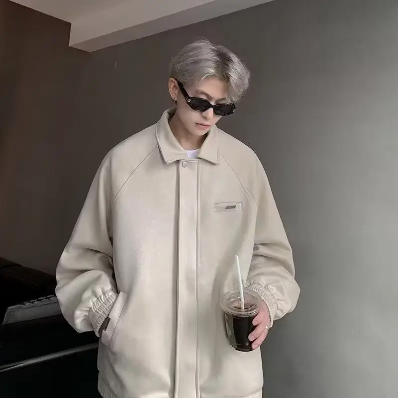 

Мужская свободная рабочая одежда American Sle Suede Jaet, осенняя одежда High Sensation, большой размер, модная винтажная прямая подол