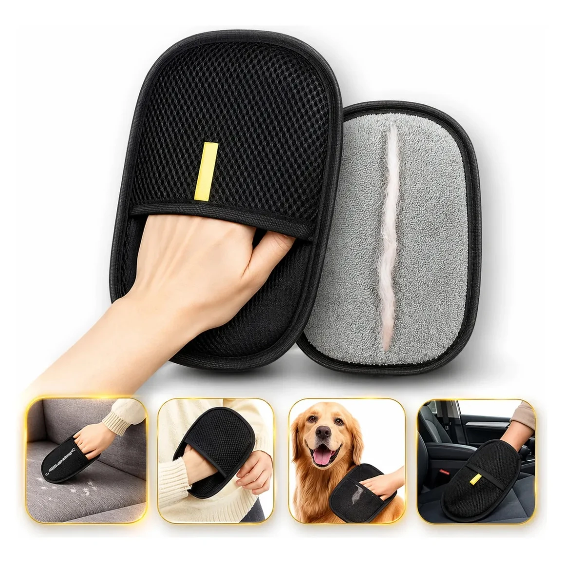 Luvas para Limpeza e Coleta de Pelos de Animais, Luva de Beleza Multifuncional Dupla Face, Ferramenta Removedora de Pelos de Animais