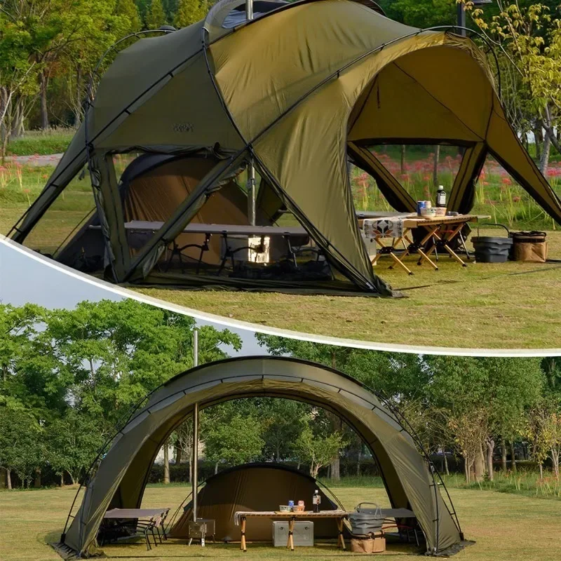 Outdoor camping, folding portable spherical tent, overnight camping rainproof and windproof tent