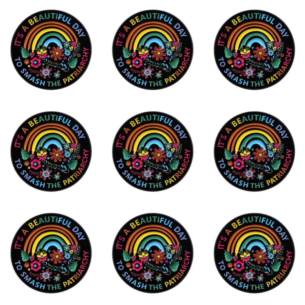 9PCS IT A BEAUTIFUL DAY Emaille Pin Regenbogen Zitate Brosche Set frauen Broschen Mode Revers Abzeichen Schmuck Freunde geschenk